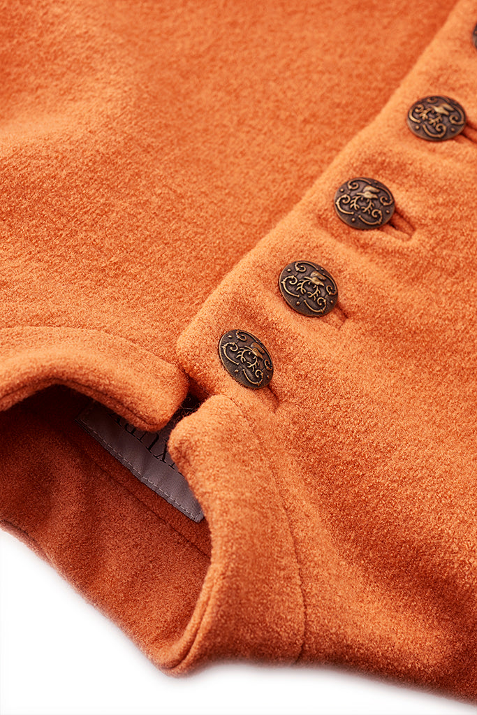 REGIMENTAL Orange Boiled Wool Tailored Uniform Jacket Detail