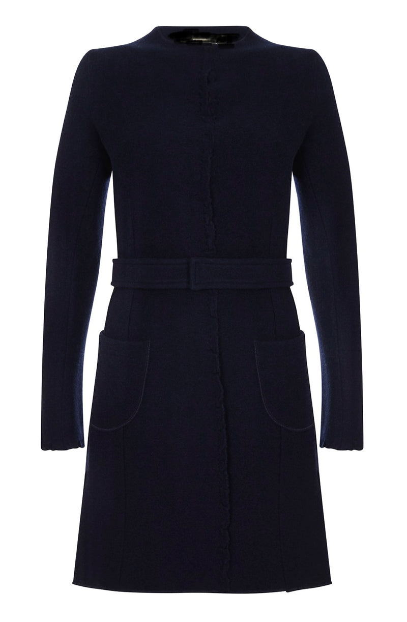 COCO Black Wool Cashmere Cardigan Coat