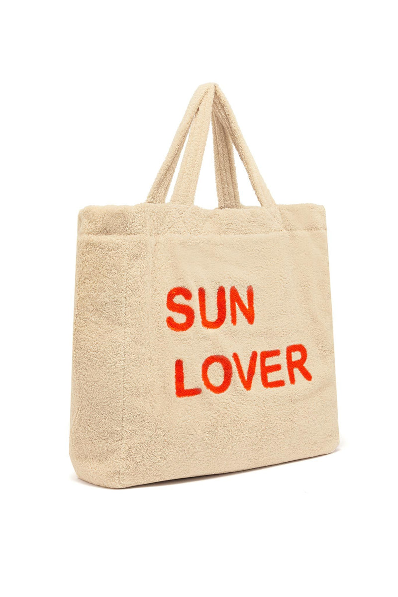 Terry-towelling tote SUN LOVER beach and pool maxi bag