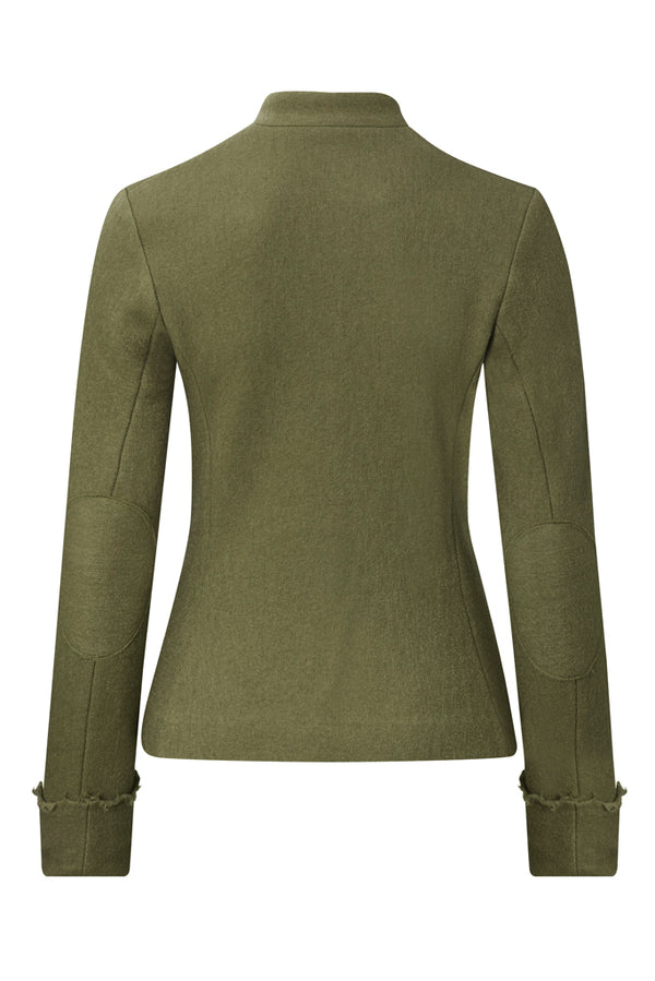 REGIMENTAL Olive Green Boiled Wool Tailored Uniform Jacket Back