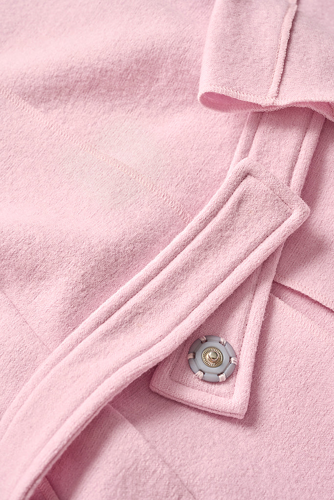 COCO Baby Pink Summer Wool Cardigan Coat Detail