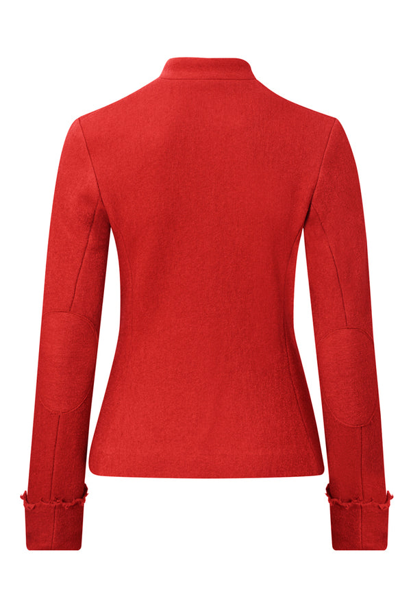REGIMENTAL Crimson Red Boiled Wool Tailored Uniform Jacket Back