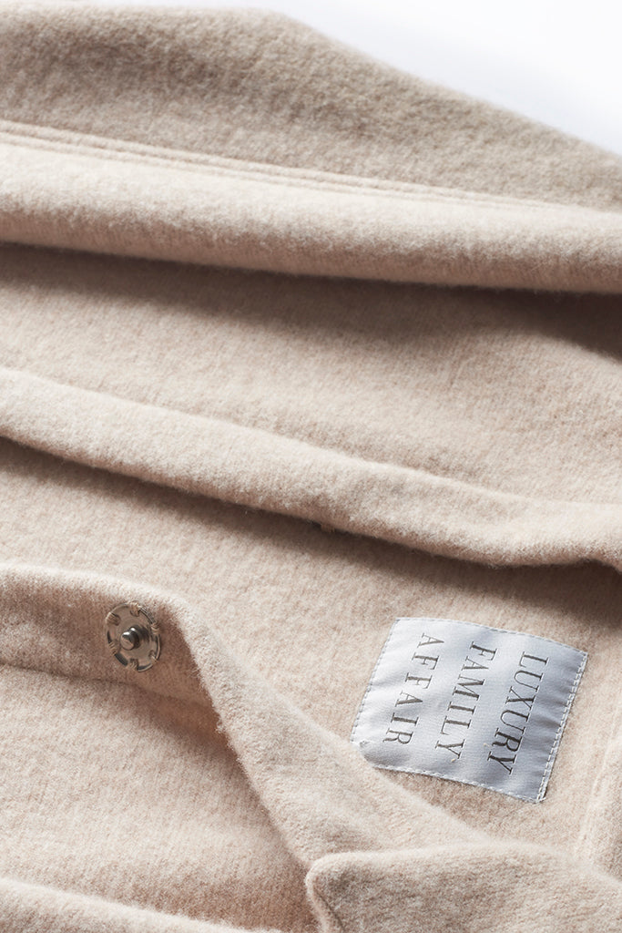 COTSWOLD Ecru Melange Wool Cashmere Poncho Detail