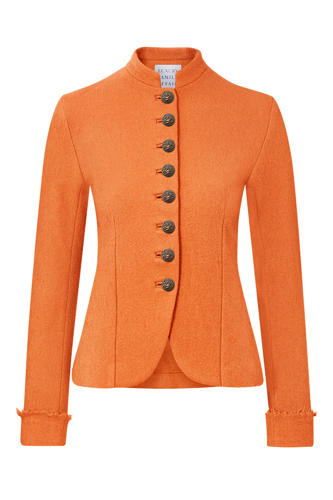 REGIMENTAL Orange Boiled Wool Tailored Uniform Jacket Front