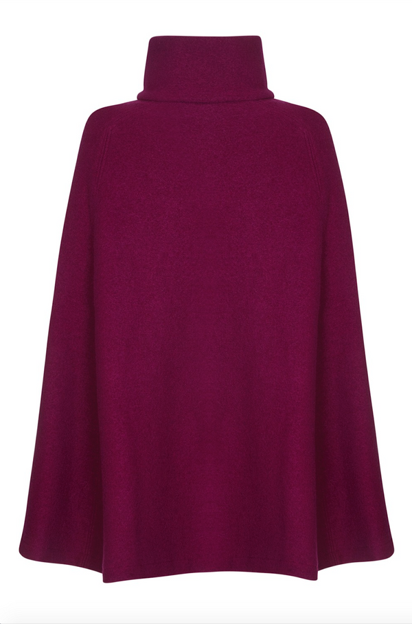 COTSWOLD Plum Boiled Wool Poncho