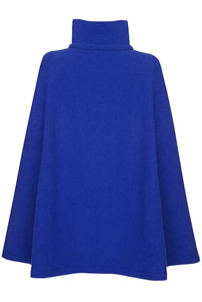 COTSWOLD Royal Blue Wool Cashmere Poncho Back